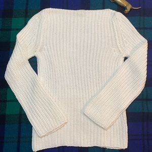 EUC Banana Republic White Cotton Boat Neck Sweater